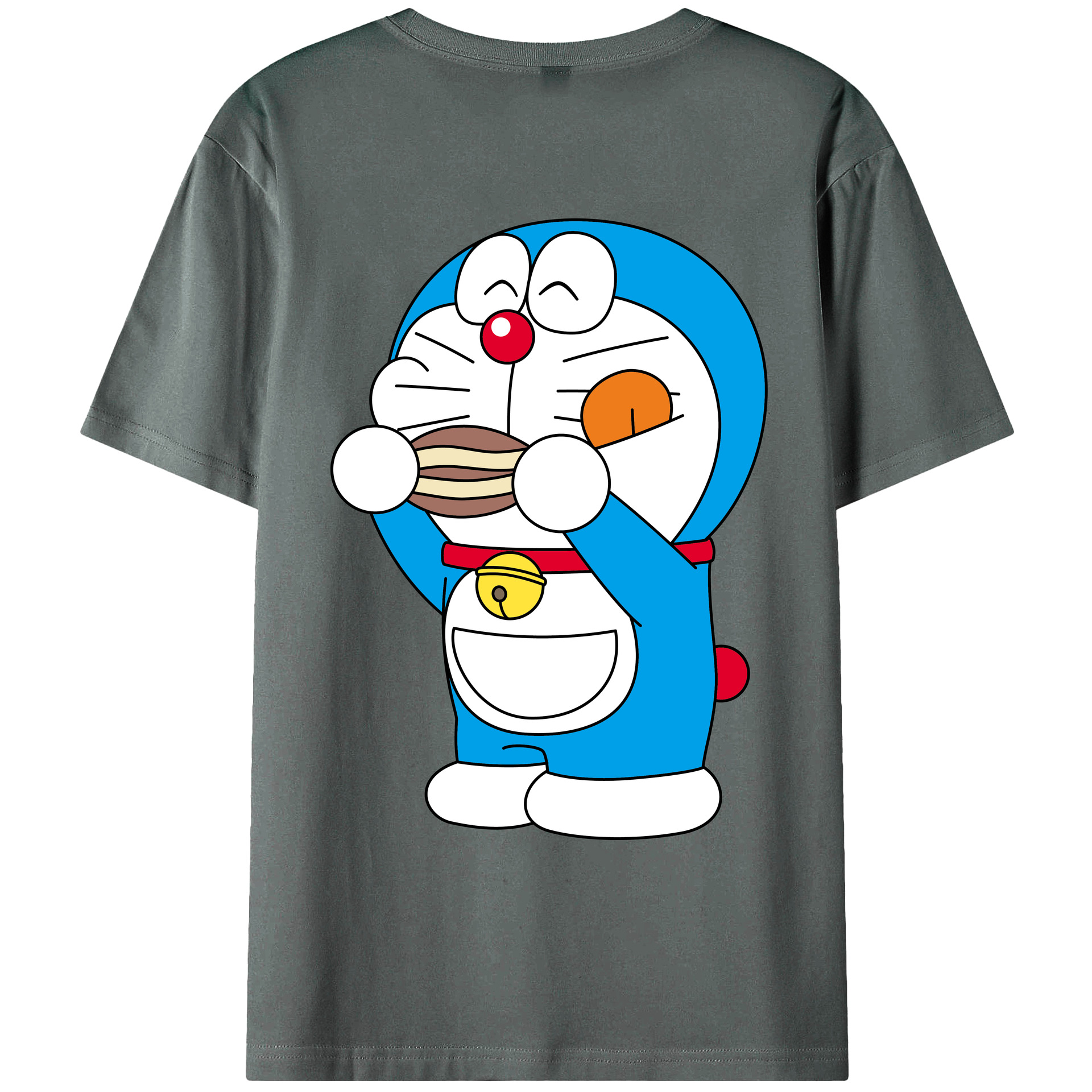 （画像用） ドラえもん Doraemon 綿100％ メンズ半袖Tシャツ（バックプリント） 通気性